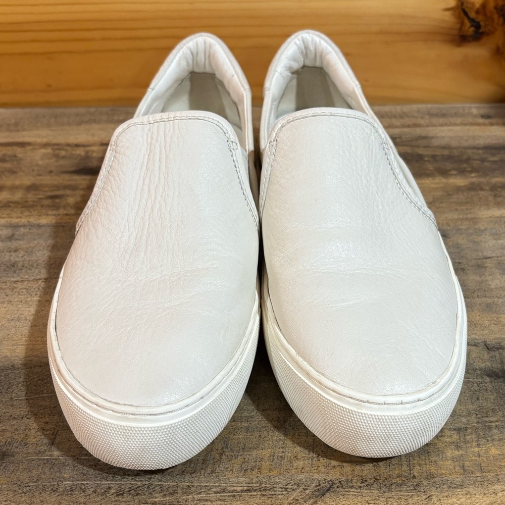 UGG White Leather Slip-On Sneakers — Casual Slip-On Trainers
